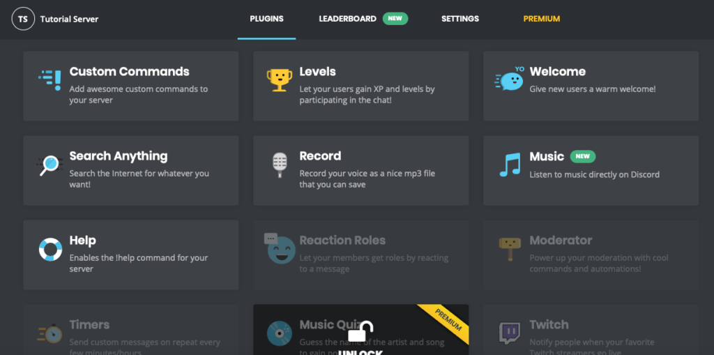 Levels plugin on Discord